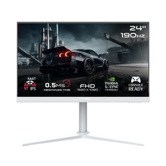 شاشة ألعاب GAMEON GOA24FHD190IPS Artic Pro Series مقاس 24 بوصة، بدقة FHD، ومعدل تحديث 190 هرتز، ووقت استجابة 0.5 مللي ثانية، وتقنية IPS سريعة - بيضاء