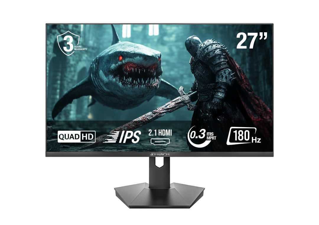 Sharx 27Q180I 27" 180Hz 0.3ms Flat IPS, QHD, 2.1 HDMI Fixed Stand, 3W Speakers Gaming Monitor