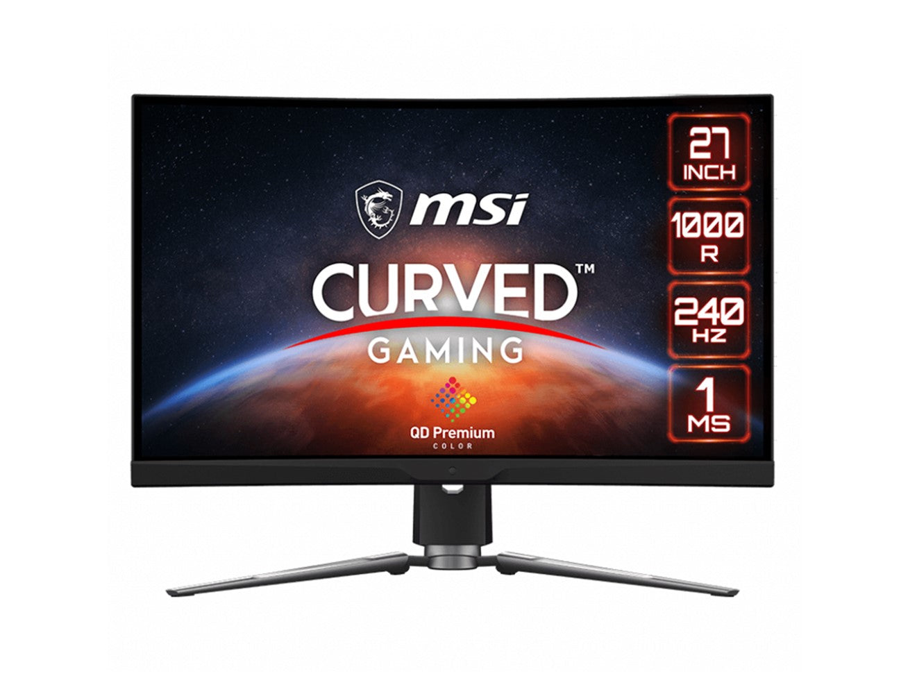 MSI MPG ARTYMIS 273CQRX-QD, 27" WQHD (2560 x 1440), 240Hz, 1ms, FreeSync Curved Gaming Monitor - Black - Level Up