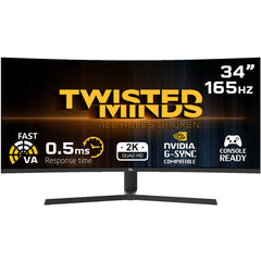 Twisted Minds 34''  WQHD, 2K, 165Hz, 0.5ms, HDMI 2.1, VA Curved Gaming Monitor