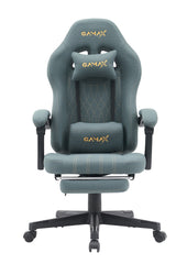 Gamax Model BS-6306 Adjustable Fabric Gaming Chair with Lumbar Support & Foot Rest - Grey ( Installation not included )