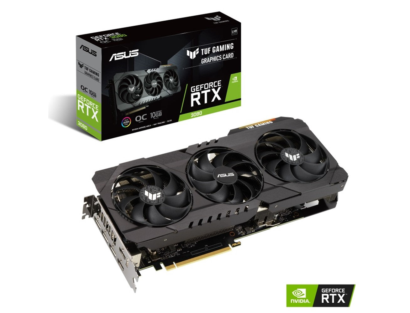 Asus TUF Gaming GeForce RTX 3080 V2 OC Edition 10GB GDDR6X with LHR Gaming Graphics Card - Level Up