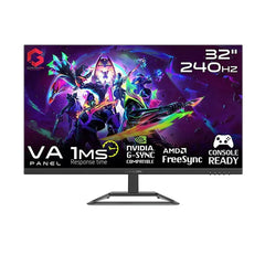 GAMEON 32" FHD, 240Hz, 1ms, Flat VA, HDMI 2.1 Compatible, Gaming Monitor With G-Sync & Free Sync  - Black