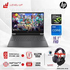 HP VICTUS 16-R1054NE Gaming Laptop 14th Gen Intel Core i7-14700HX Processor, 16" FHD 144Hz Display, 16GB Ram DDR5, 512GB NVME SSD, NVIDIA GeForce RTX 4060 8GB VGA, DOS - Mica Silver