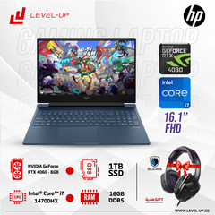 HP Victus 16-r1049ne Gaming Laptop 14th Gen. Intel Core i7-14700HX Processor, 16'' FHD 144Hz Display, 16GB DDR5 RAM, 1TB NVME SSD, NVIDIA GeForce RTX 4060 8GB VGA - Blue