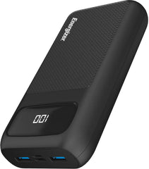 Ultimate 20000 mAh Power Bank- 22.5W-  Triple Output- with Power Delivery 20W USB-C Output and Fast Charge- Dual Input- LCD Indicator- Black