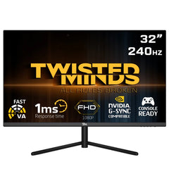 Twisted Minds 32", FHD, 240HZ, VA, 1ms/HDR HDMI 2.1 Gaming Monitor