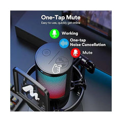 Maonocaster USB Gaming Microphone with Mic Gain - Black