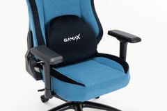 Gamax Ergonomic Adjustable Gaming Chair with Lumbar Support - Light Blue & Black ( Installation not included )