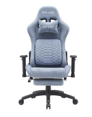 Gamax Gaiming Chair model BS-7966 with Foot Rest - Light Blue ( Installation not included )