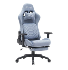 Gamax Gaiming Chair model BS-7966 with Foot Rest - Light Blue ( Installation not included )