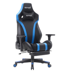 Gamax Gaming Chair model BS-7012 with Foot Rest - Black & Blue ( Installation not included )