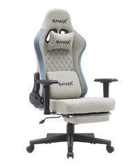 Gamax Gaming Chair model BS-7970 with Foot Rest - Light Gray ( Installation not included )