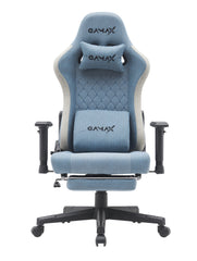 Gamax Gaming Chair model BS-7970 with Foot Rest - Light Blue ( Installation not included )