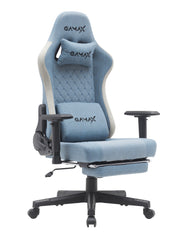 Gamax Gaming Chair model BS-7970 with Foot Rest - Light Blue ( Installation not included )