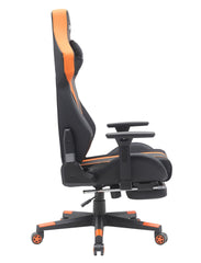 Gamax Gaming Chair model BS-7012 with Foot Rest - Black & Orange ( Installation not included )