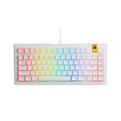 Glorious GMMK 3 HE 75% Prebuilt Wired Mechanical Gaming Keyboard - White, Arabic