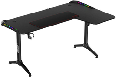 Twisted Minds WARRIOR L-Shaped RGB Gaming Desk (Right) Black (160*100*75cm)