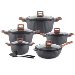 OSFE 12PCS COOKWARE SET grey