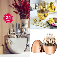 Luxury 24 pcs set with Mood Egg in color box Gold & silver