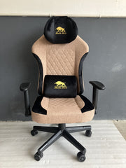 BLACK BULL Gaming Chair With 3d Headrest Up & Down Slide Adjustable and 4d Moveable Armrest-Brown Black