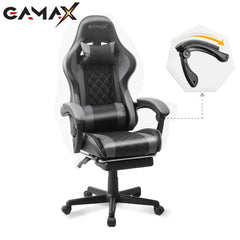 Gamax Gaming Chair Model 1-LT001L with Linkage Function Armrest & Retactable Footrest ( Installation not included )