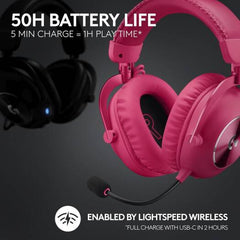 Logitech PRO X 2 LIGHTSPEED Wireless/Bluetooth Gaming Headset - Pink