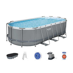 BESTWAY Power Steel Oval Pool Set, 549 x 274 x 122 cm – 56710 - Level UpBESTWAYSwimming Pools56710