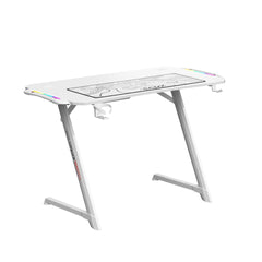 Gamax Bundles: Gaming Chair Model 1-LT001L + TD-03 Carbon Fiber Gaming Table (White)