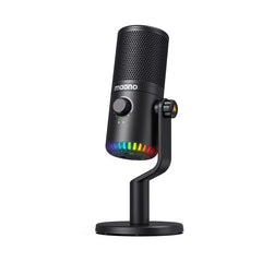 Maonocaster DM30 RGB Gaming Microphone for PC, USB Programmable Condenser Mic with RGB Lights - Black