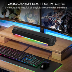 GAMEON Sonicstorm X Wireless RGB Gaming Soundbar - Black