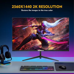 GAMEON 27inch QHD, 165Hz 1ms (2560x1440) 2K Flat IPS Gaming Monitor With G-Sync & FreeSync - Black