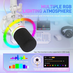 Maonocaster PD200X USB/XLR Dynamic Gaming RGB Microphone – White