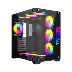 Twisted Minds Bullet-07 Mid Tower, ARGB Fan Gaming Case - Black